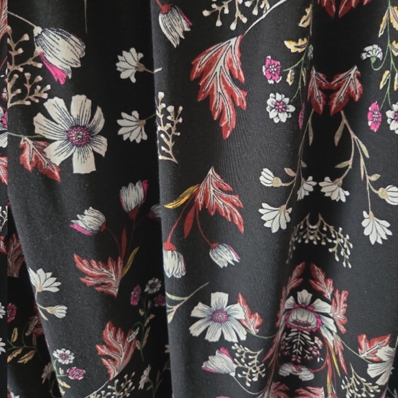 XHILIRATION Rustic Spring Floral Long Sleeve Ankle Length Stretch Dress - Picture 3 of 6